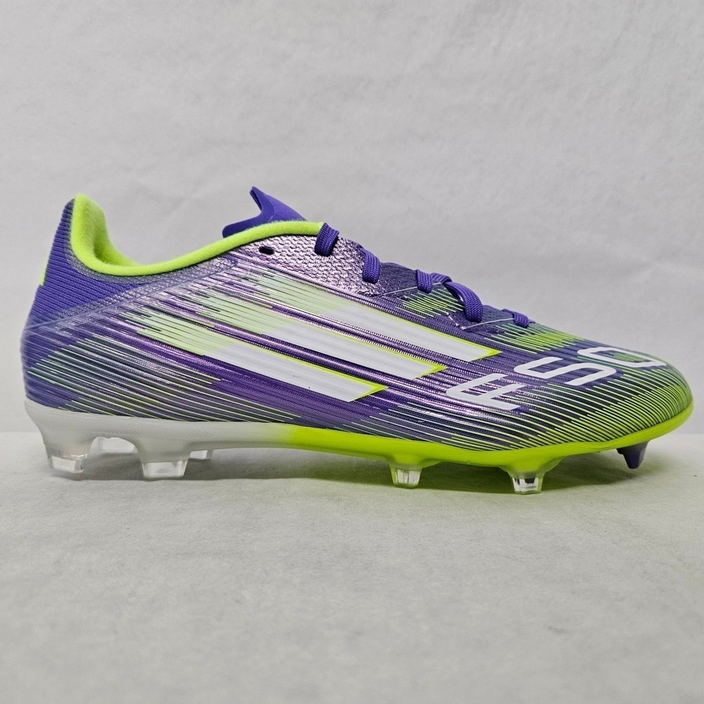 Adidas F50 League FG/MG Soccer Cleats JI0003 Purple Lucid Lemon Mens Size 10.5 - Picture 10 of 10